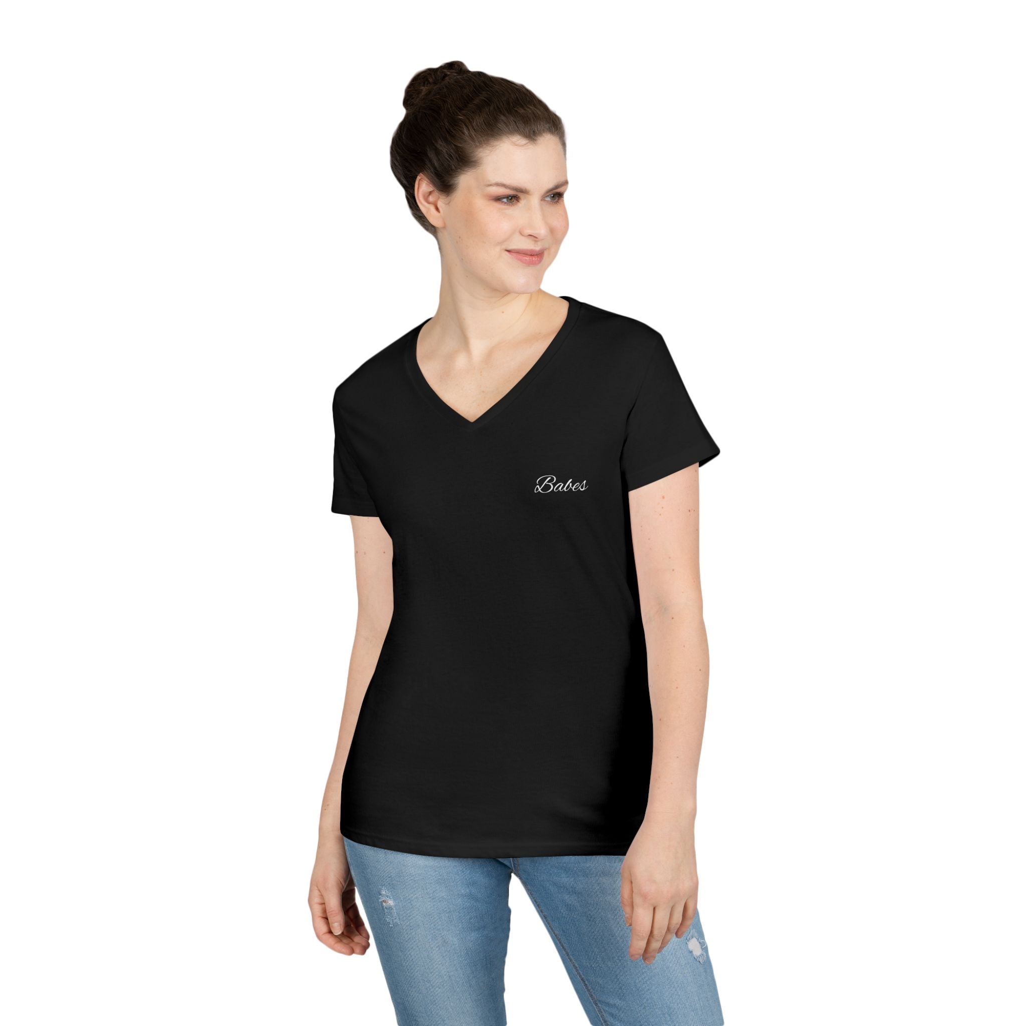 Ladies' V-Neck T-Shirt — "Babes Country Kitchen" Logo Tee
